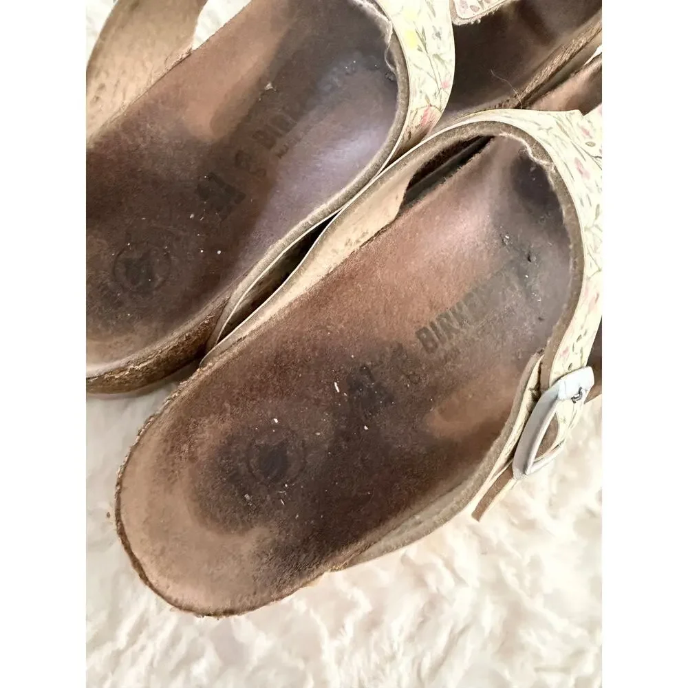 Birkenstock Gizeh Vegan Birko-Flor Watercolor Floral Thong Sandals Cottage Boho